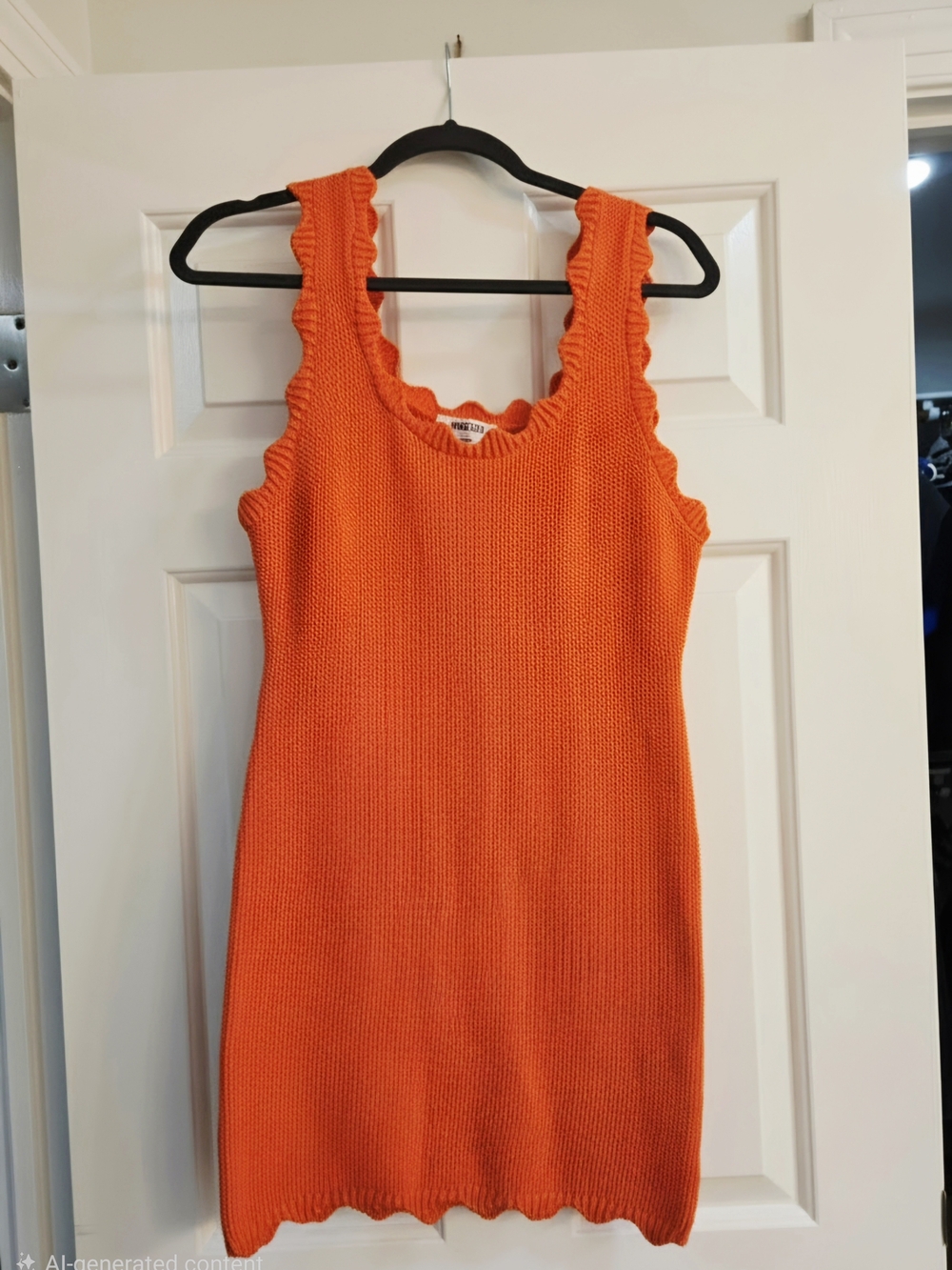 Unknown Brand Orange Knit Tank Dress